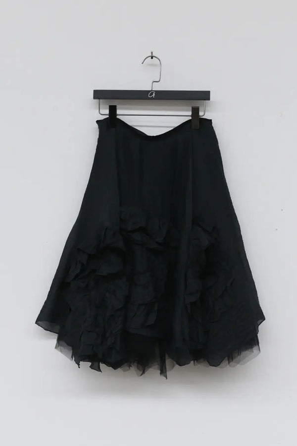 marc le bihan silk tulle floral skirt collection france MLB-2596-E21-HEI 2596-E21 BLACK 2597-E21